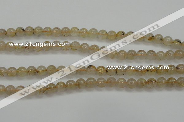 CRU552 15.5 inches 8mm round golden rutilated quartz beads