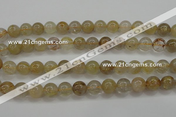 CRU554 15.5 inches 12mm round golden rutilated quartz beads