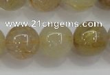 CRU555 15.5 inches 14mm round golden rutilated quartz beads