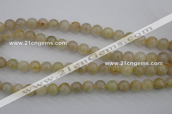 CRU583 15.5 inches 10mm round golden rutilated quartz beads