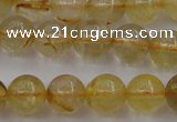 CRU602 15.5 inches 8mm round golden rutilated quartz beads