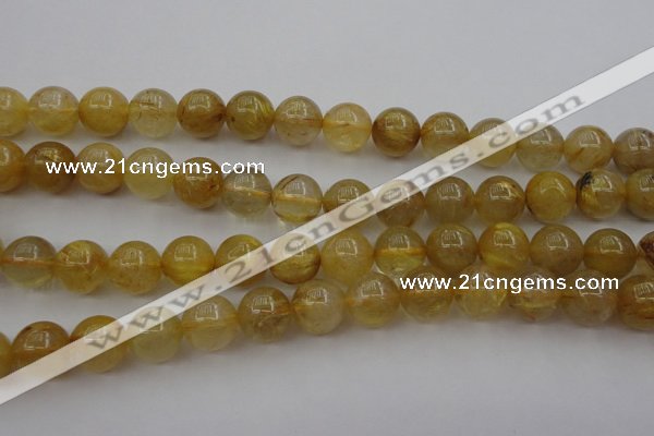 CRU605 15.5 inches 11mm round golden rutilated quartz beads