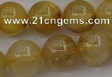 CRU606 15.5 inches 12mm round golden rutilated quartz beads