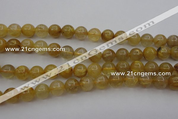 CRU606 15.5 inches 12mm round golden rutilated quartz beads