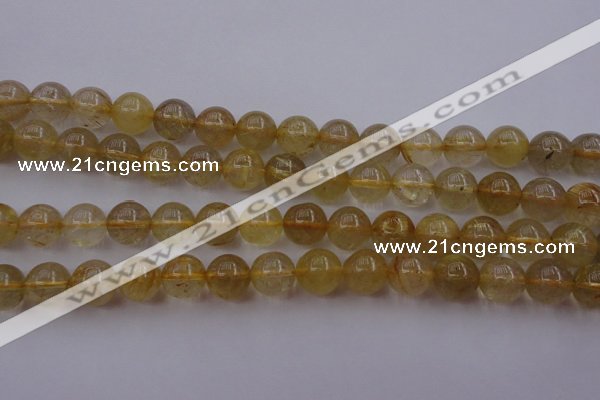 CRU613 15.5 inches 10mm round golden rutilated quartz beads