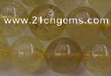 CRU614 15.5 inches 12mm round golden rutilated quartz beads