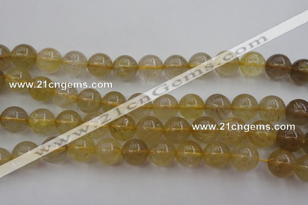 CRU614 15.5 inches 12mm round golden rutilated quartz beads