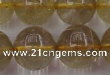 CRU615 15.5 inches 14mm round golden rutilated quartz beads