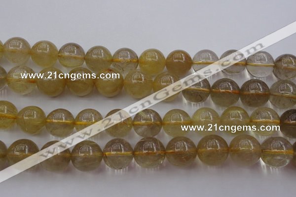 CRU615 15.5 inches 14mm round golden rutilated quartz beads