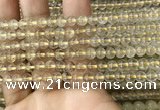 CRU628 15.5 inches 5mm round golden rutilated quartz beads