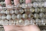 CRU634 15.5 inches 13mm round golden rutilated quartz beads