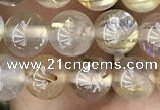 CRU636 15.5 inches 6mm round golden rutilated quartz beads