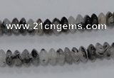 CRU65 15.5 inches 4*8mm rondelle black rutilated quartz beads