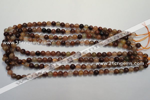 CRU651 15.5 inches 6mm round Multicolor rutilated quartz beads