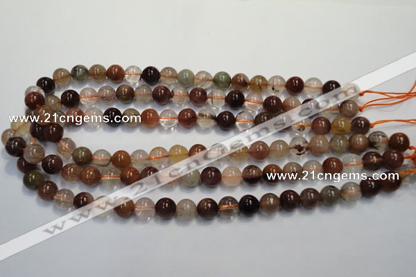 CRU653 15.5 inches 8mm round Multicolor rutilated quartz beads