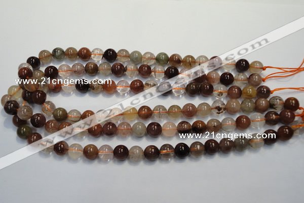 CRU654 15.5 inches 10mm round Multicolor rutilated quartz beads