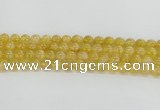 CRU660 15.5 inches 8mm round golden rutilated quartz beads