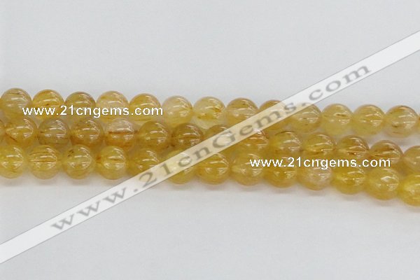 CRU661 15.5 inches 10mm round golden rutilated quartz beads