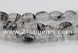 CRU71 15.5 inches 8*10mm rice black rutilated quartz beads wholesale