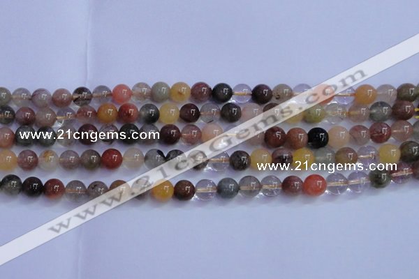 CRU751 15.5 inches 6mm round Multicolor rutilated quartz beads