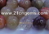 CRU753 15.5 inches 10mm round Multicolor rutilated quartz beads