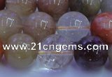 CRU754 15.5 inches 12mm round Multicolor rutilated quartz beads