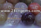 CRU755 15.5 inches 14mm round Multicolor rutilated quartz beads