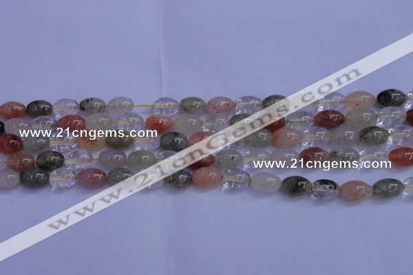 CRU760 15.5 inches 8*10mm rice Multicolor rutilated quartz beads