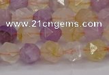 CRU772 15.5 inches 8mm faceted nuggets lavender amethyst & citrine beads