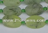 CRU781 15.5 inches 10*16mm oval green rutilated quartz beads