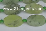 CRU782 15.5 inches 11*18mm oval green rutilated quartz beads