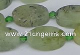 CRU783 15.5 inches 13*20mm oval green rutilated quartz beads