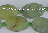 CRU784 15.5 inches 16*22mm oval green rutilated quartz beads