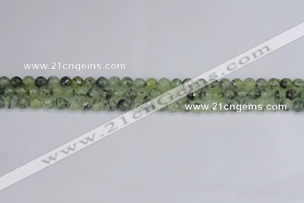 CRU800 15.5 inches 4mm faceted round prehnite gemstone beads