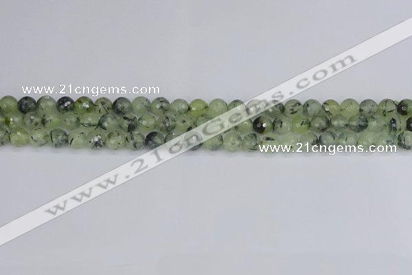 CRU801 15.5 inches 6mm faceted round prehnite gemstone beads