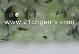 CRU804 15.5 inches 12mm faceted round prehnite gemstone beads