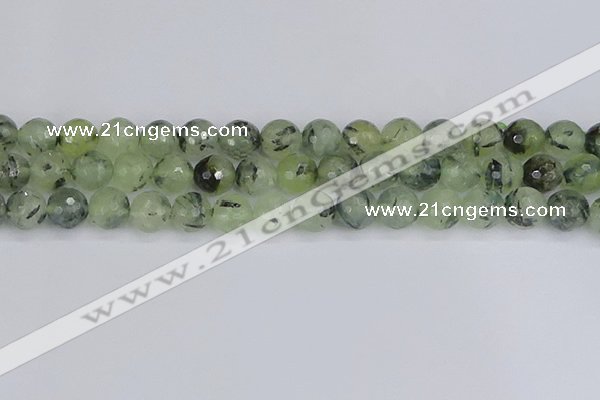 CRU804 15.5 inches 12mm faceted round prehnite gemstone beads