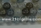 CRU852 15.5 inches 8mm round blue rutilated quartz beads