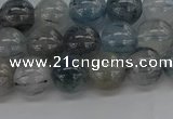 CRU853 15.5 inches 10mm round blue rutilated quartz beads