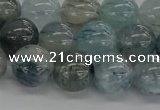 CRU854 15.5 inches 12mm round blue rutilated quartz beads