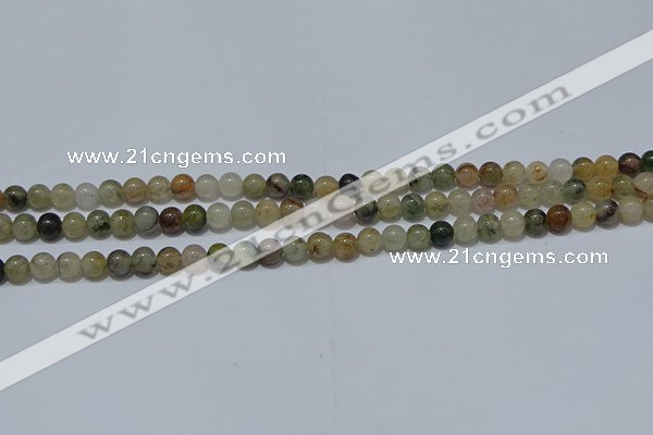 CRU900 15.5 inches 4mm round green rutilated quartz beads wholesale