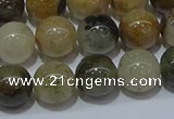 CRU903 15.5 inches 10mm round green rutilated quartz beads wholesale