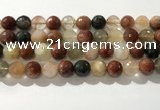 CRU915 15.5 inches 12mm faceted round mixed rutilated quartz beads