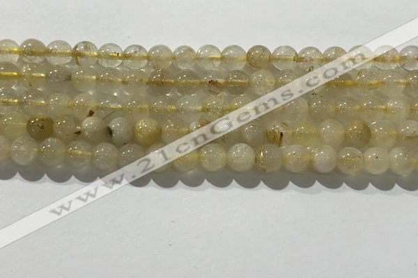 CRU926 15.5 inches 6mm round golden rutilated quartz beads wholesale