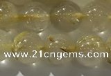 CRU927 15.5 inches 7mm round golden rutilated quartz beads wholesale