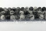 CRU933 15.5 inches 16mm round black rutilated quartz beads wholesale