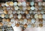 CRU945 15.5 inches 8mm round mixed rutilated quartz beads