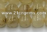 CRU951 15.5 inches 7mm round golden rutilated quartz beads