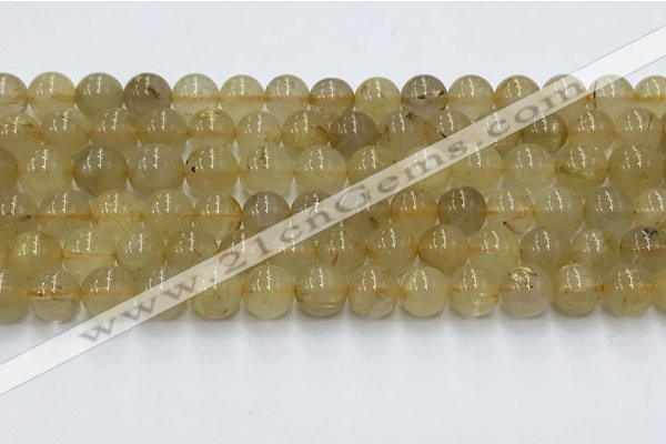 CRU952 15.5 inches 8mm round golden rutilated quartz beads