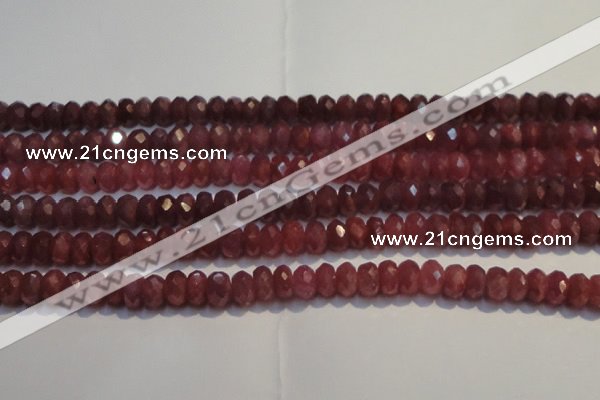 CRZ1025 15.5 inches 3*5mm faceted rondelle AA grade ruby beads